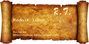 Rednik Tibor névjegykártya